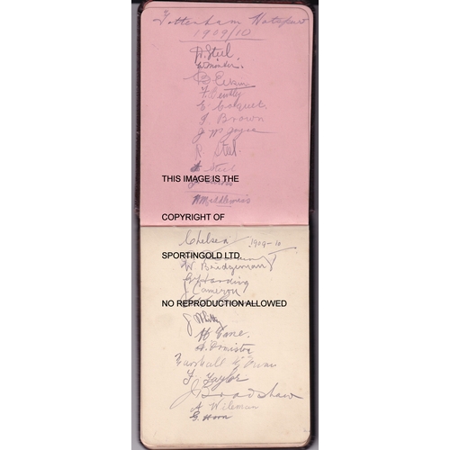 368 - FOOTBALL AUTOGRAPH BOOK 1909-10 INCLUDING MANCHESTER UNITED       An album in which Speirs collected... 