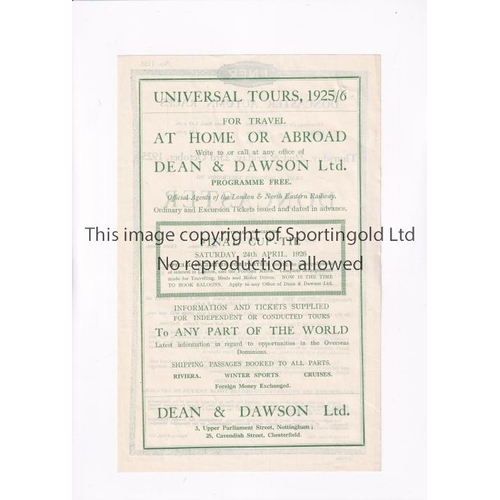 1468 - 1926 FA CUP FINAL       LNER handbill for the Doncaster Autumn Races 1925 and on the reverse there i... 