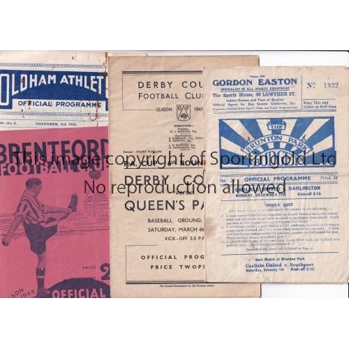 1469 - 1940'S FOOTBALL PROGRAMMES      Seventeen programmes: Carlisle v Darlington 48/9, creased and slight... 