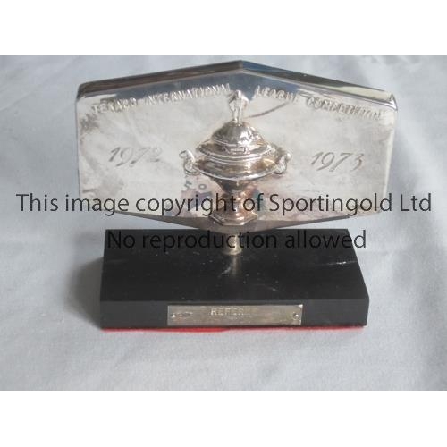 1471 - TEXACO CUP FINAL 1973 / IPSWICH V NORWICH CITY       A silver plated and boxed trophy presented to H... 