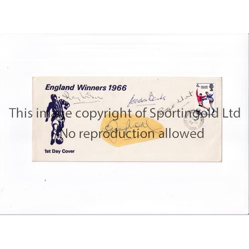 1478 - ENGLAND WORLD CUP 1966 AUTOGRAPHS      A First Day Cover hand stamped 18/8/1966 signed by Ray Wilson... 