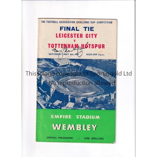 1483 - 1961 FA CUP FINAL / DANNY BLANCHFLOWER AUTOGRAPH       Programme for Tottenham Hotspur v Leicester C... 