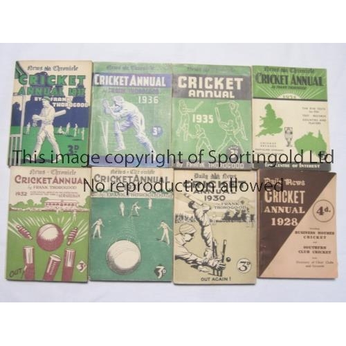 1840 - DAILY NEWS / NEWS CHRONICLE CRICKET ANNUALS     Eight annuals, 1928, 1930, 1931, 1932, 1934, 1935, 1... 