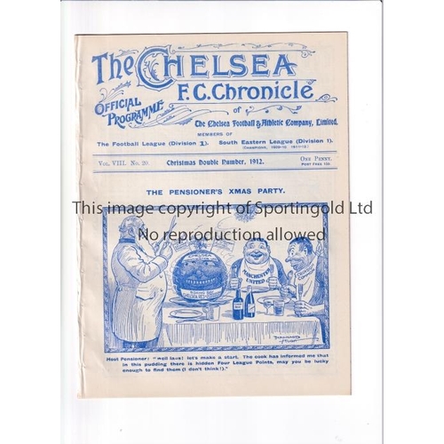 248 - CHELSEA V MANCHESTER UNITED 1912        Joint issue Chelsea home programme for the League match 25/1... 