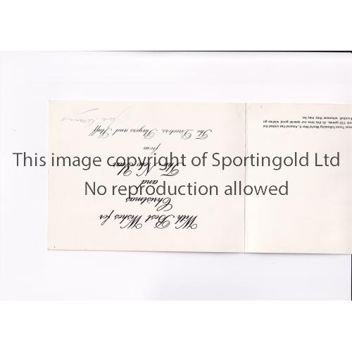 285 - ARSENAL / AUTOGRAPH        Official Christmas Card for 1967 signed by Jack Kelsey      Generally goo... 