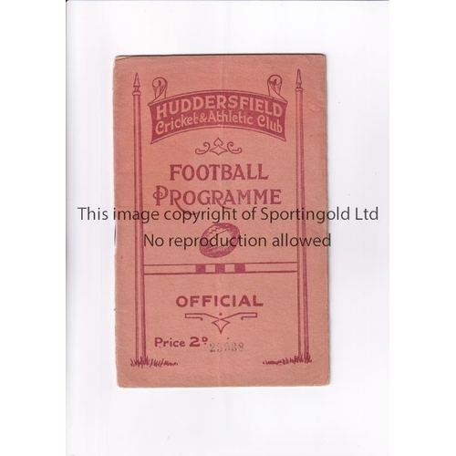 97 - RUGBY LEAGUE / HUDDERSFIELD V CASTLEFORD 1939    Programme for the match at Huddersfield 15/4/1939, ... 
