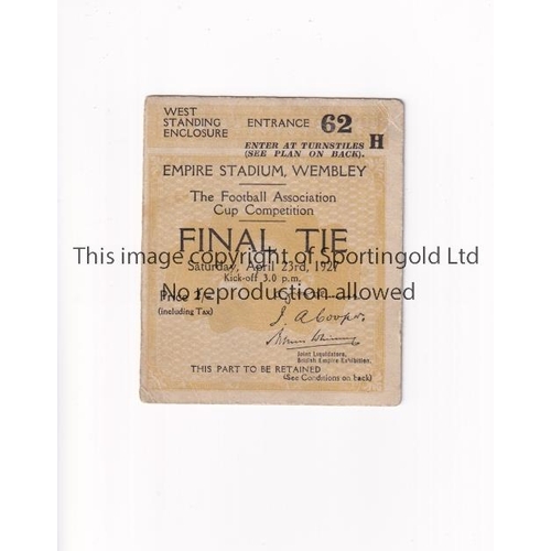 151 - ARSENAL / FA CUP 1927    Ticket for the FA Cup Final tie v Cardiff City at Empire Stadium 23/4/1927.... 