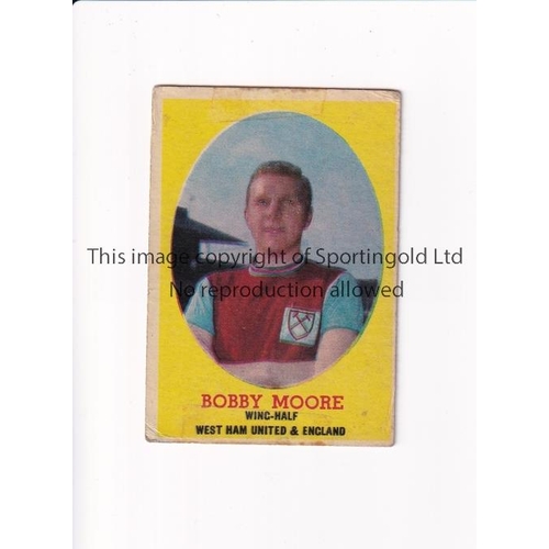 161 - BOBBY MOORE 1962 ROOKIE TRADE CARD          Trade card issued by Bazooka, number 20, very slight mar... 
