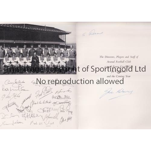 179 - ARSENAL / JACK KELSEY SIGNED CHRISTMAS CARD     Official Arsenal card for Christmas 1972 signed by K... 