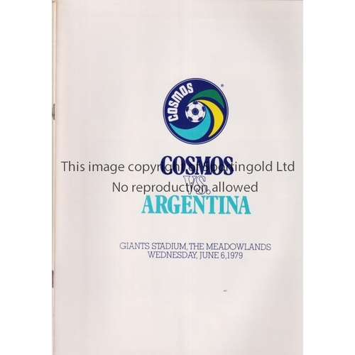 1180 - NEW YORK COSMOS     Six home programmes for Friendlies: 1979 v Argentina, including Diego Maradona a... 