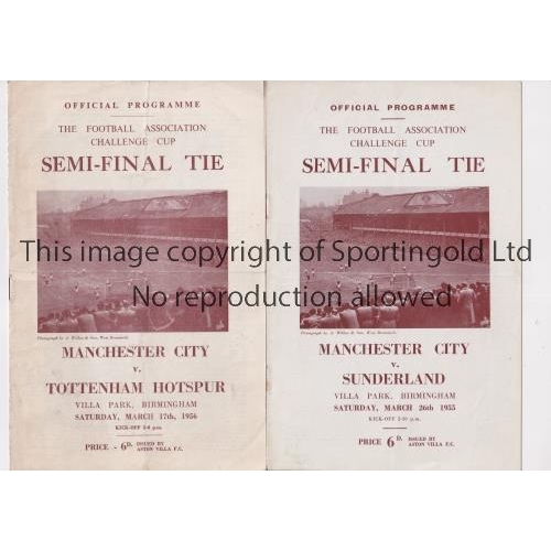 1100 - MANCHESTER CITY         Two programmes for the FA Cup Semi-Final ties at Villa Park v Sunderland 26/... 