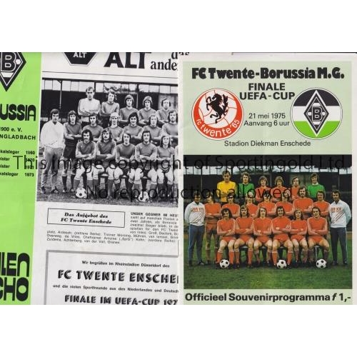 1106 - 1975 UEFA CUP FINAL / FC TWENTE V BORUSSIA MG           Two programmes for the UEFA Cup Final ties 1... 