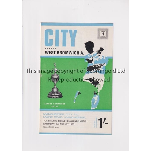 1108 - 1968 FA CHARITY SHIELD / MANCHESTER CITY V WEST BROMWICH ALBION         Programme for the match at M... 