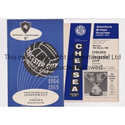 1111 - 1965 LEAGUE CUP FINAL / CHELSEA V LEICESTER CITY       Two programmes for the League Cup Final ties ... 