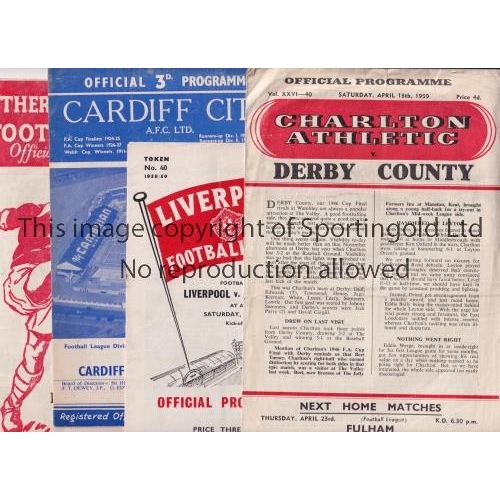 1112 - DERBY COUNTY      Fifty five away programmes including 1955/56 v Gateshead, Grimsby, Crook Town FA C... 