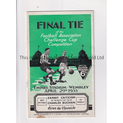 112 - 1934 FA CUP FINAL / MANCHESTER CITY V EVERTON    Programme for the match at Wembley, very slightly m... 