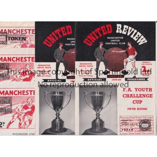 1124 - MANCHESTER UNITED      Five programmes for home FA Youth Cup ties v Stoke City 59/60, Sunderland 60/... 