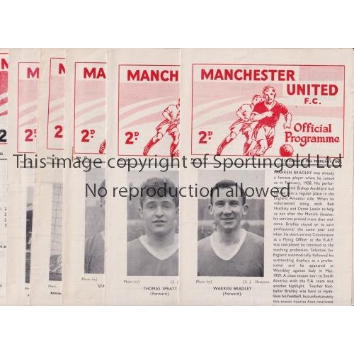 1125 - MANCHESTER UNITED     Six home programme for Central League matches 60/1 v Leeds United, Everton and... 