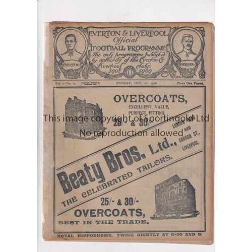 116 - LIVERPOOL V BURY 1908           Programme for the Lancashire Cup tie at Liverpool 26/10/1908. Ex-bin... 