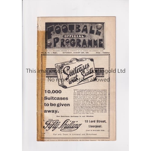 117 - LIVERPOOL V ASTON VILLA / EVERTON RESERVES V BIRMINGHAM RESERVES 1924           Joint issue programm... 