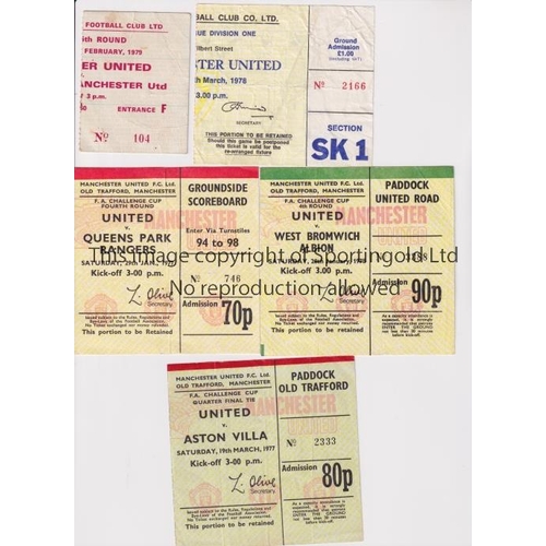 1181 - MANCHESTER UNITED         Five tickets, including 3 X FA Cup tie home matches v QPR 29/1/1977, 4th r... 