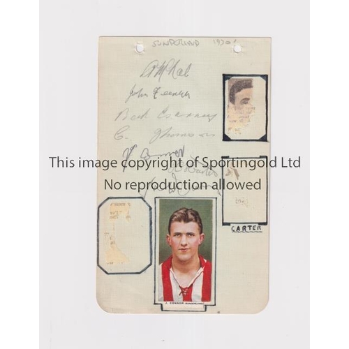 1183 - SUNDERLAND / AUTOGRAPHS     Album sheet from the 1930's signed by 7 players.     Generally good