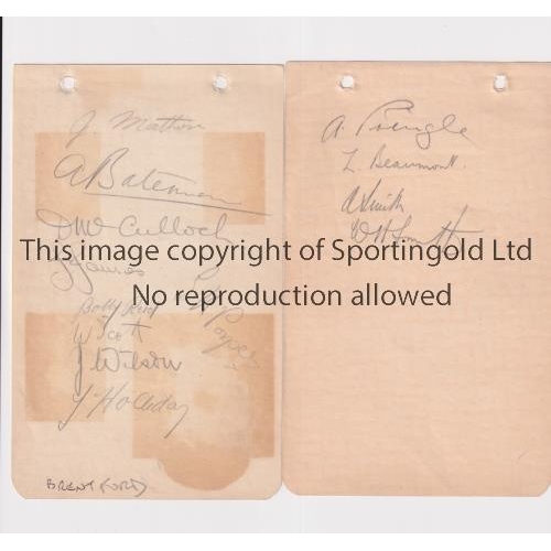 1184 - BRENTFORD / AUTOGRAPHS      Two album sheets from the 1930's with 13 autographs.     Generally good