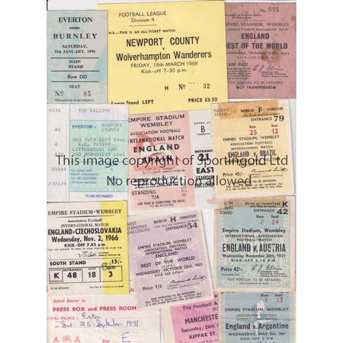 1245 - FOOTBALL TICKETS   Over 50 tickets from 1951 onwards, includes England international and a good vari... 