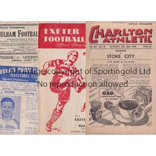 1585 - 1940'S FOOTBALL PROGRAMMES   Twnety seven programmes from 1945 to 1949, includes programmes at C Pal... 