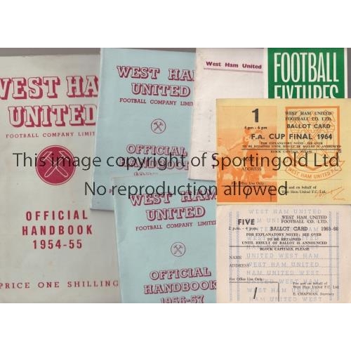 1604 - WEST HAM UNITED      Three official Handbooks for the seasons 1954/55, 1955/56 and 1956/57, minor cr... 