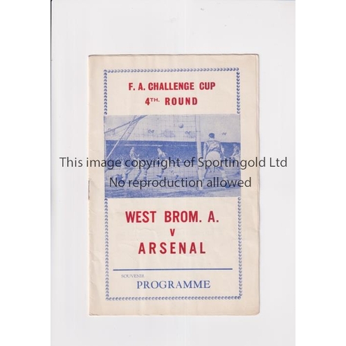 224 - ARSENAL     Pirate programme issued by Tucketts for the away FA Cup tie v WBA 25/1/1964.     General... 