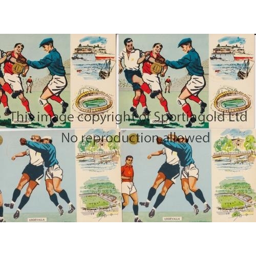 264 - 1958 WORLD CUP / SWEDEN      Eighteen official First Day Cover postcards: Northern Ireland v Czechos... 