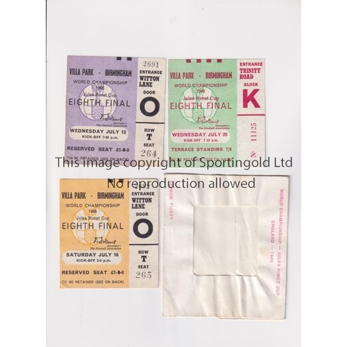 266 - 1966 WORLD CUP     All 3 tickets and a Season Ticket wallet for matches at Villa Park, 13/7 seat, 16... 