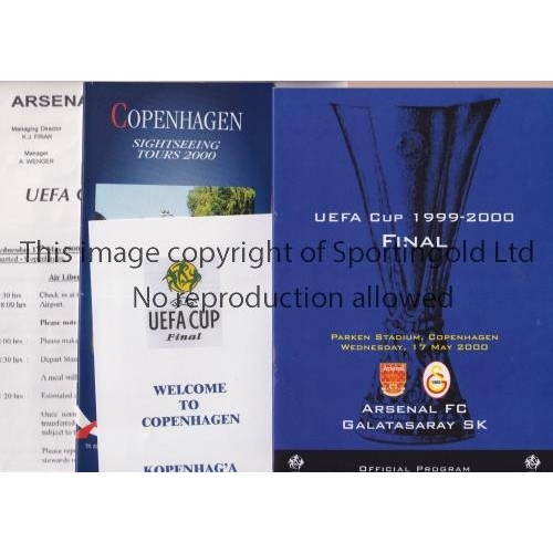 312 - 2000 UEFA CUP FINAL / ARSENAL V GALATASARAY       Pirate programmes, 16 pages, Police Welcome to Cop... 