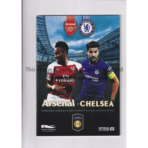 319 - ARSENAL V CHELSEA 2018 IN DUBLIN     Programme for the Friendly on 1/8/2018.    Good