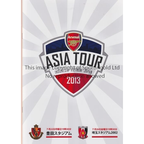 327 - ARSENAL IN ASIA 2013     Joint issue programme for away Friendlies v Nagoya Grampus Eight 19/7/2013 ... 