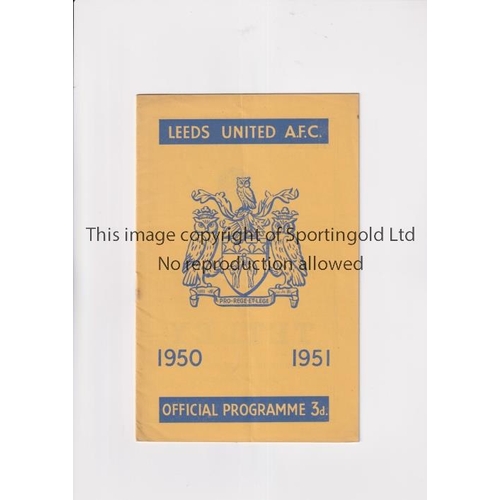 417 - LEEDS UNITED V LUTON TOWN 1950             Programme for the match at Leeds United 30/9/1950. Slight... 