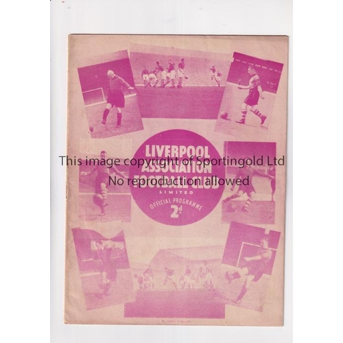 429 - LIVERPOOL V ASTON VILLA 1938           Programme for the match at Liverpool 15/10/1938. Score entere... 