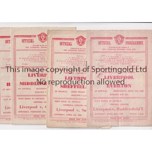 434 - LIVERPOOL         Ten programmes for the home league matches for season 1947/8 v Aston Villa, Blackp... 