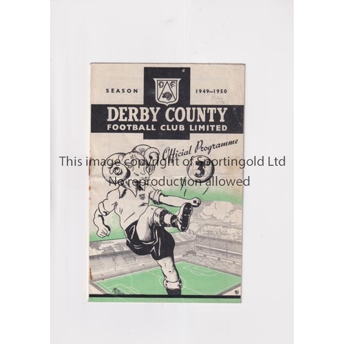 522 - MANCHESTER UNITED      Programme for the away League match v Derby 20/8/1949, horizontal fold and ru... 