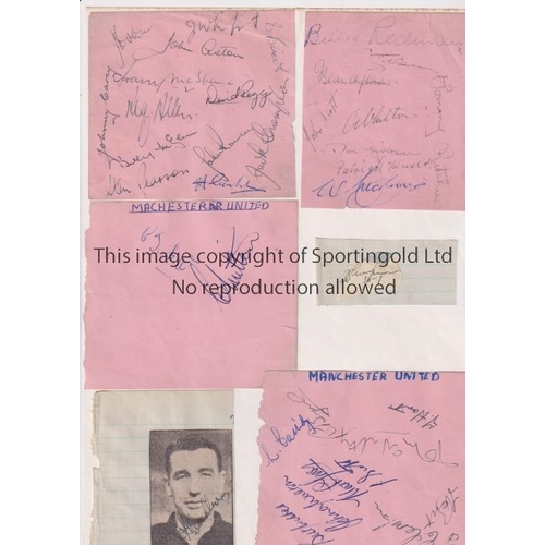 523 - MANCHESTER UNITED 1950'S AUTOGRAPHS     Approxomately 37 autographs on album sheets laid on an A$ sh... 