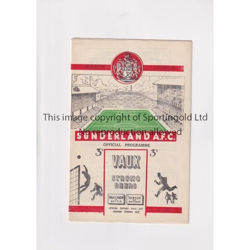 529 - TOTTENHAM HOTSPUR     Programme for the away League match v Sunderland 1/1/1955, staple removed.    ... 