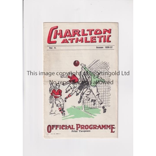 540 - CHELSEA        Programme for the away League match v Charlton Athletic 29/3/1937, rusty staple remov... 