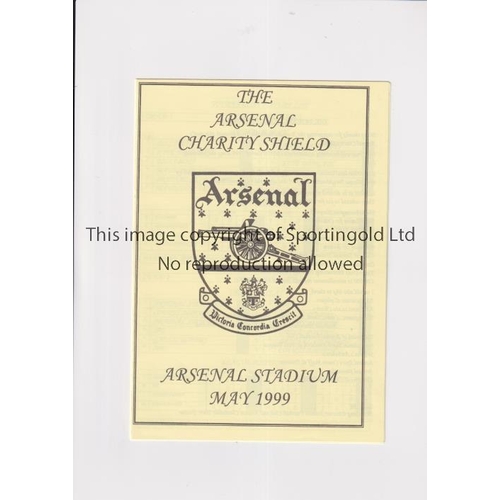 605 - TOURNAMENT AT ARSENAL      Programme for the Arsenal Charity Shield 17-19/5/1999.    Good