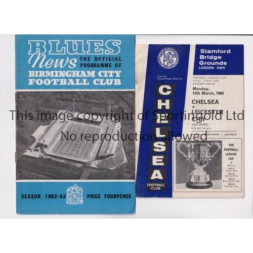 660 - FOOTBALL LEAGUE CUP FINALS       Two programmes for the football League Cup Final ties, including Bi... 