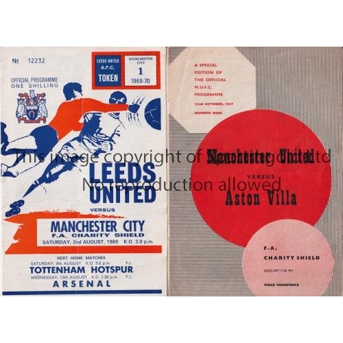 663 - FA CHARITY SHIELD PROGRAMMES            Two programmes for the Charity Shield matches, including Man... 