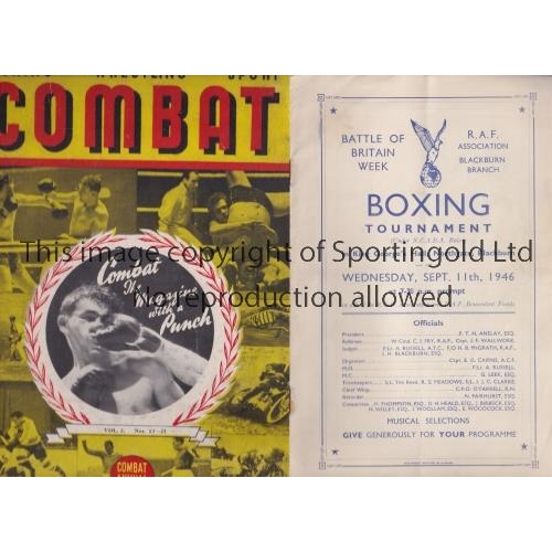 680 - BOXING      Programme for a boxing evening at King George's Hall in Blackburn 11/9/1946, celebrating... 