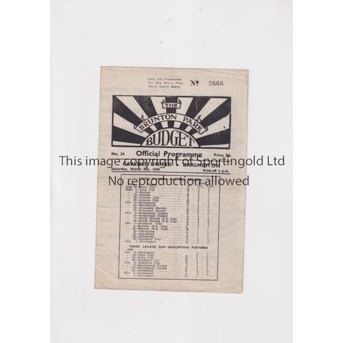 683 - CARLISLE UNITED V DARLINGTON 1946        Programme for the qualifying rounds of the Northern Section... 