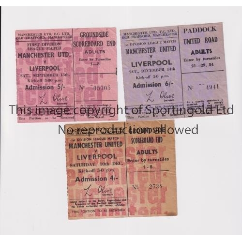 70 - MANCHESTER UNITED         Three tickets for the home League matches v Liverpool for the seasons 1966... 