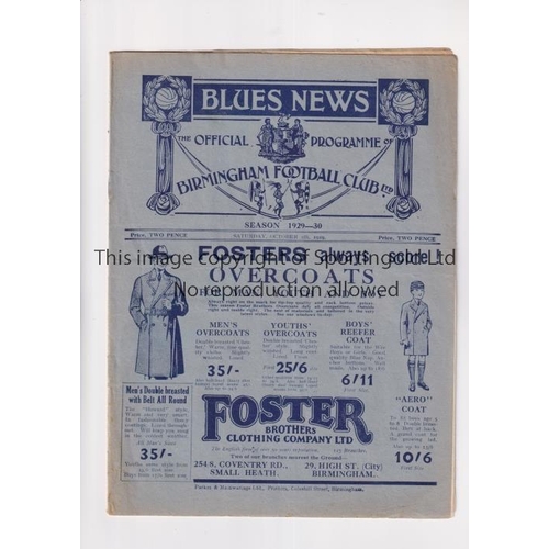 739 - BIRMINGHAM V MIDDLESBROUGH 1929         Programme for the match at Birmingham 5/10/1929. Slightly cr... 